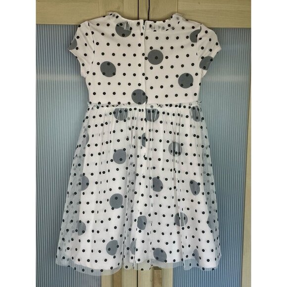 American Girl Dress Sz 6 Party Tulle Bow Ruffle Polka Dots Pink Wedding Princess - Picture 5 of 5